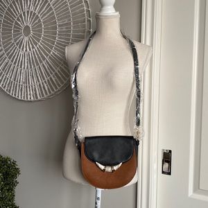 Stella & Dot - Horn Crossbody Saddle Bag w/Detach Strap